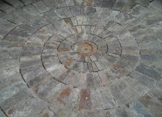 Forest marble stone amonite spiral pavingal